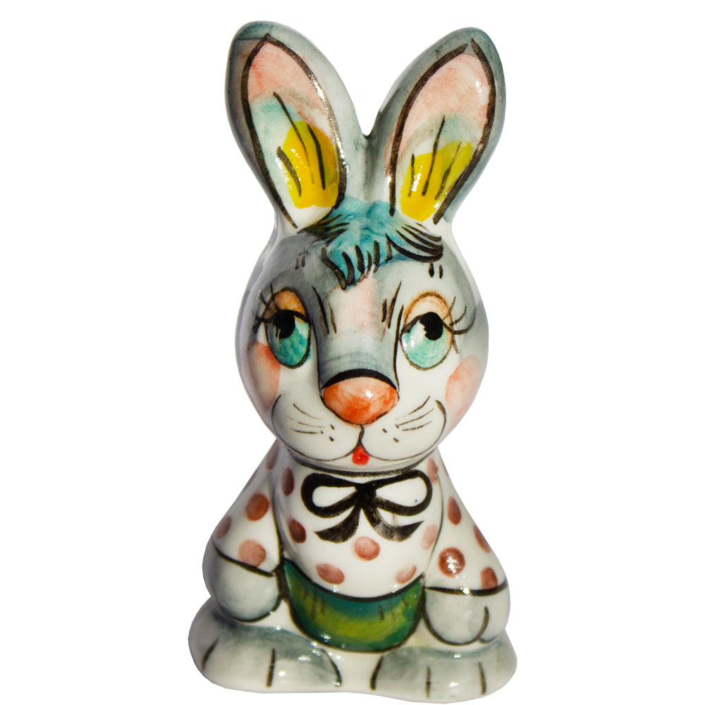 Symbol 2023 Ceramic Figurine Colorful Gzhel Rabbit Lucky 3.54"