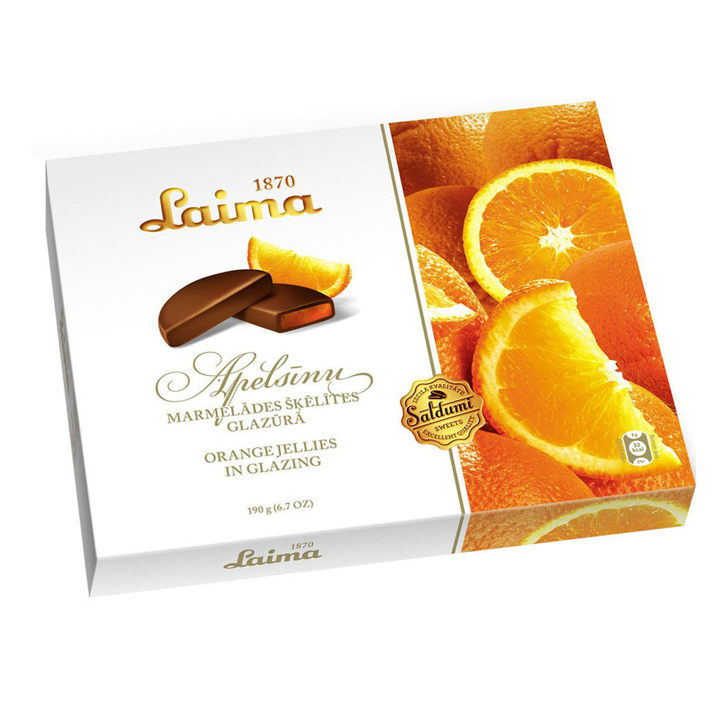 Chocolate Covered Marmalade Orange Slices, Laima, 0.42 lb/ 190 gr 