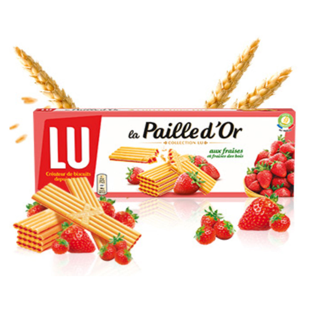 Raspberry-Filled Sugar Cookies, Paille d’Or Fraise, LuLu, 0.37 lb/ 170 gr 