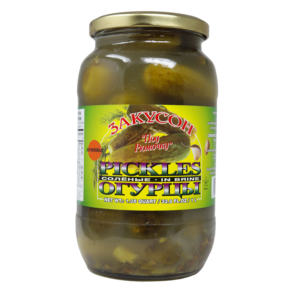 Pickles in Brine Zakuson, 33.8 oz/ 1 liter