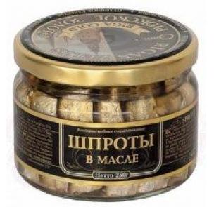 Smoked Sprats in Oil Riga Gold (Glass Jar), 8.92 oz / 270 g
