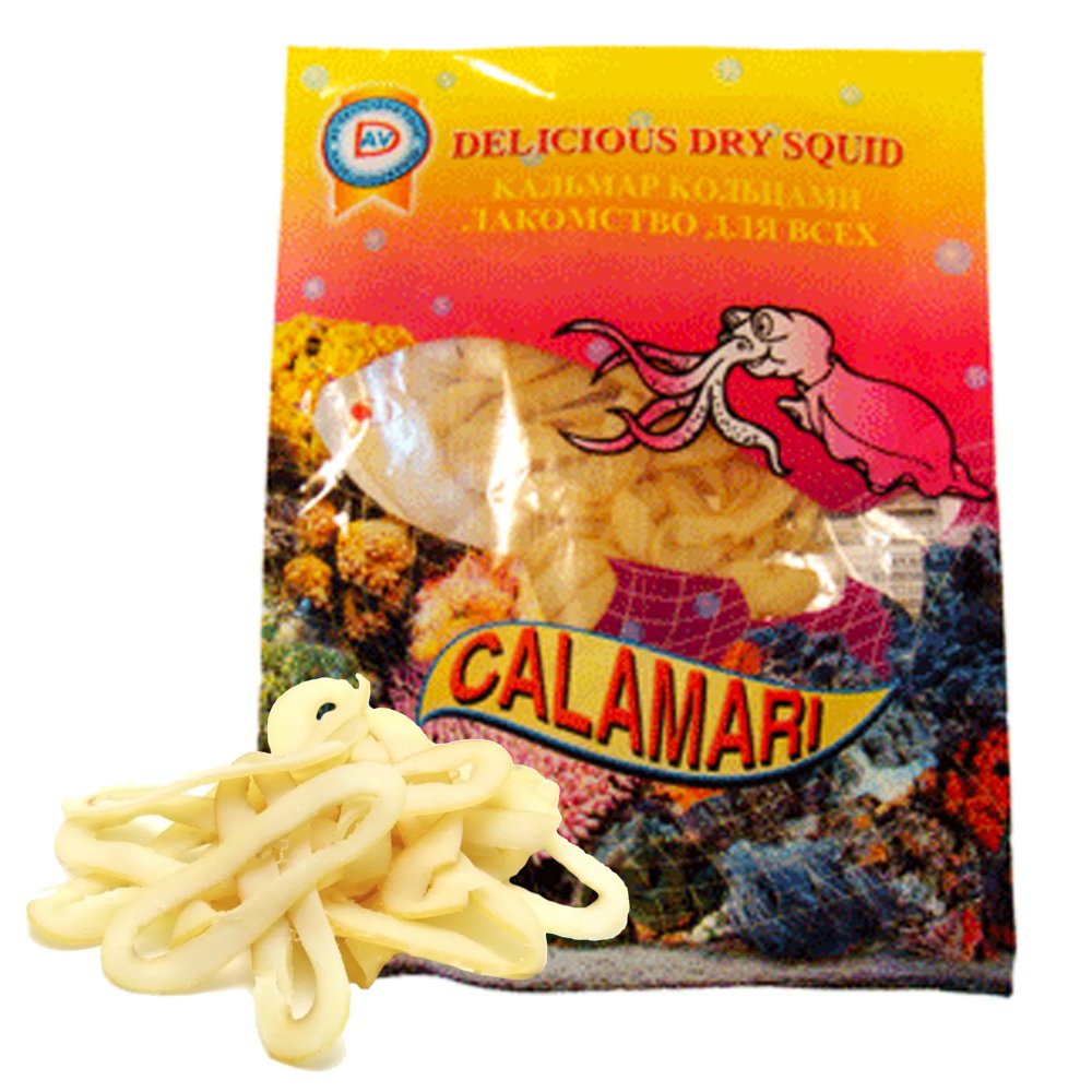 Delicious Dried Squid Calamari, 3.17 oz / 90 g
