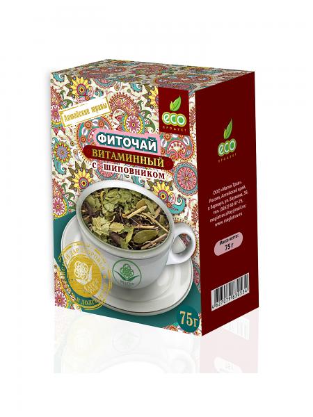 Herbal Phyto Tea Multivitamin with rosehip, 2.64 oz / 75 g