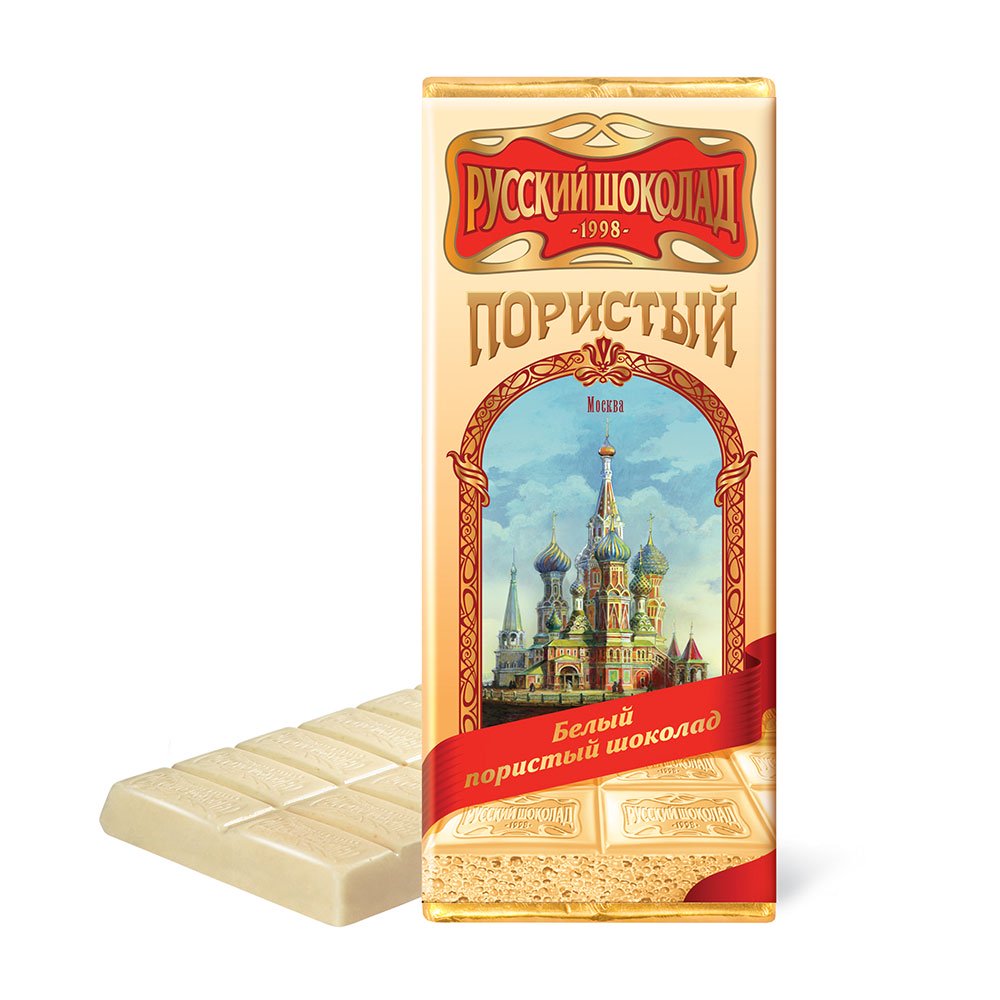 Russian White Aerated Chocolate, 3.52 oz / 100 g