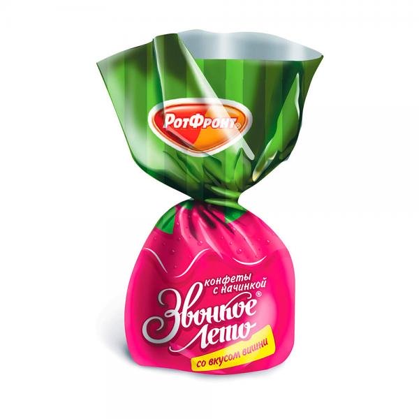 Chocolate Glazed Candies with Cherry Marmalade "Zvonkoe Leto", 0.5 LB / 226 g